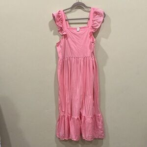 Pink Ruffle Sleeve Dress